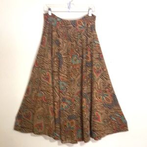 Coldwater Creek Paisley Gored/Flared Skirt